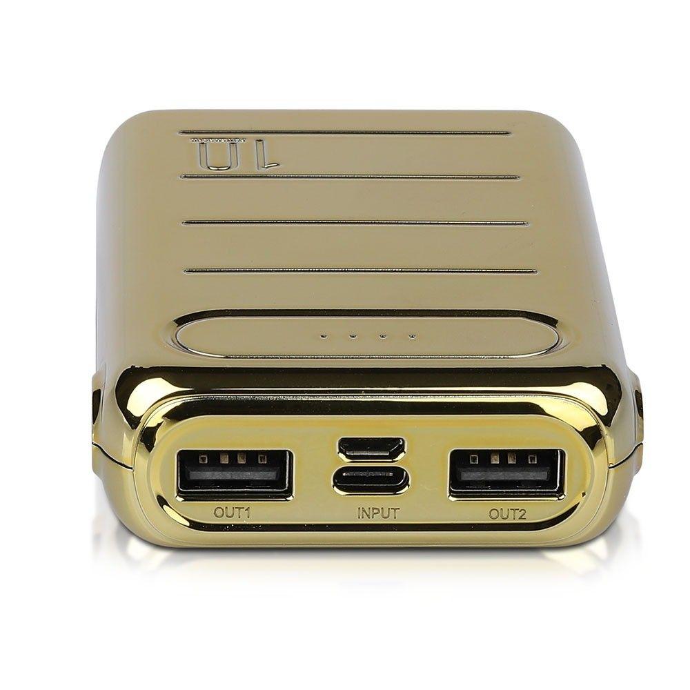 VT-3522 10000mah POWER BANK WITH DUAL USB+TYPEC-GOLD