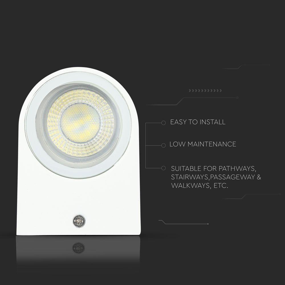 VT-7651 1 WAY GU10 WALL FITTING(ALUMINUM) ROUND-WHITE BODY, IP44