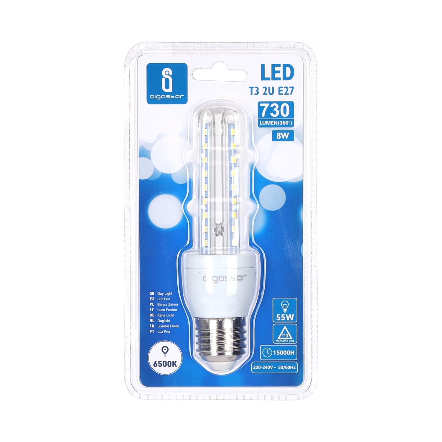 LED E27 8W U-tube