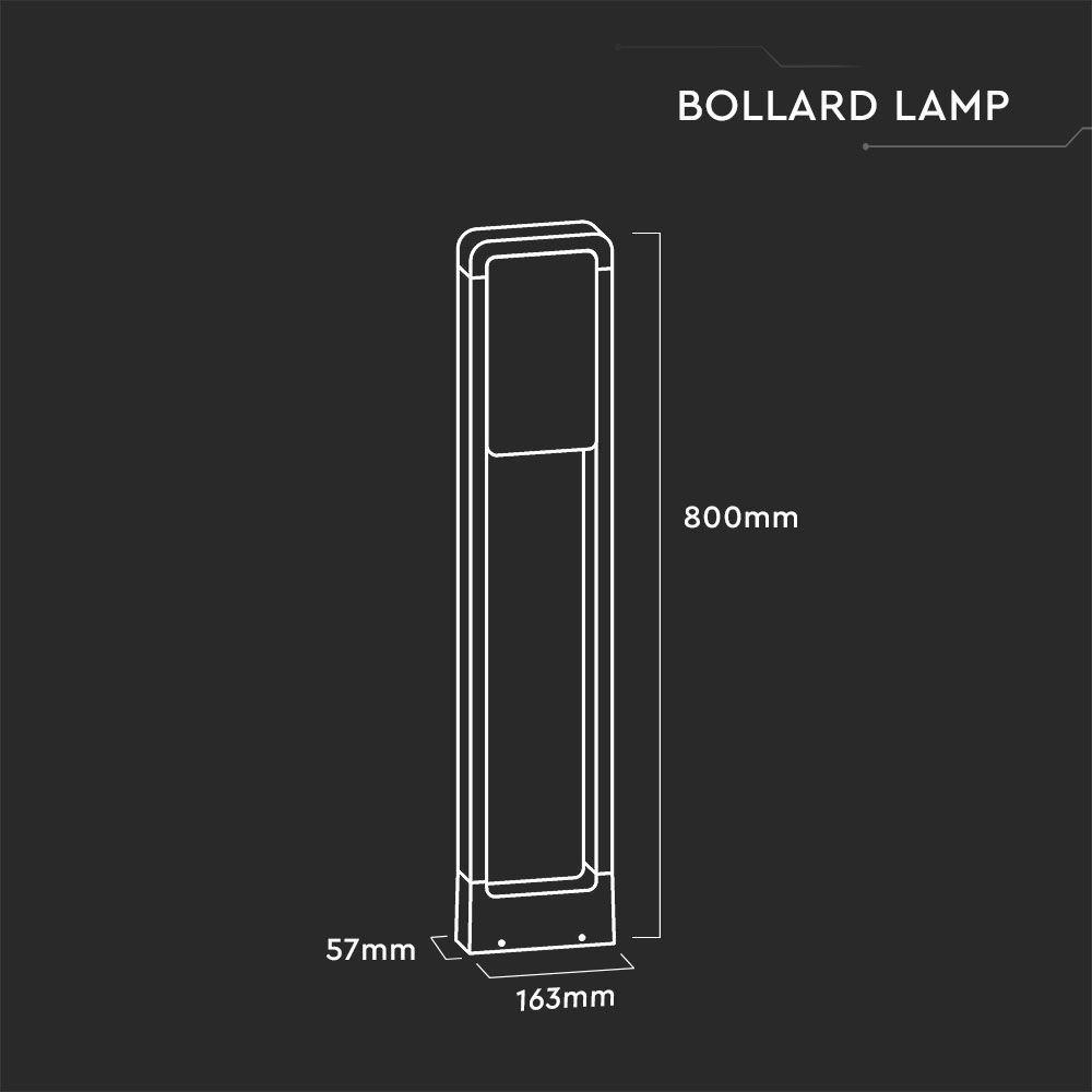 VT-33 10W LED BOLLARD LAMP SAMSUNG CHIP 3000K IP65 WHITE BODY