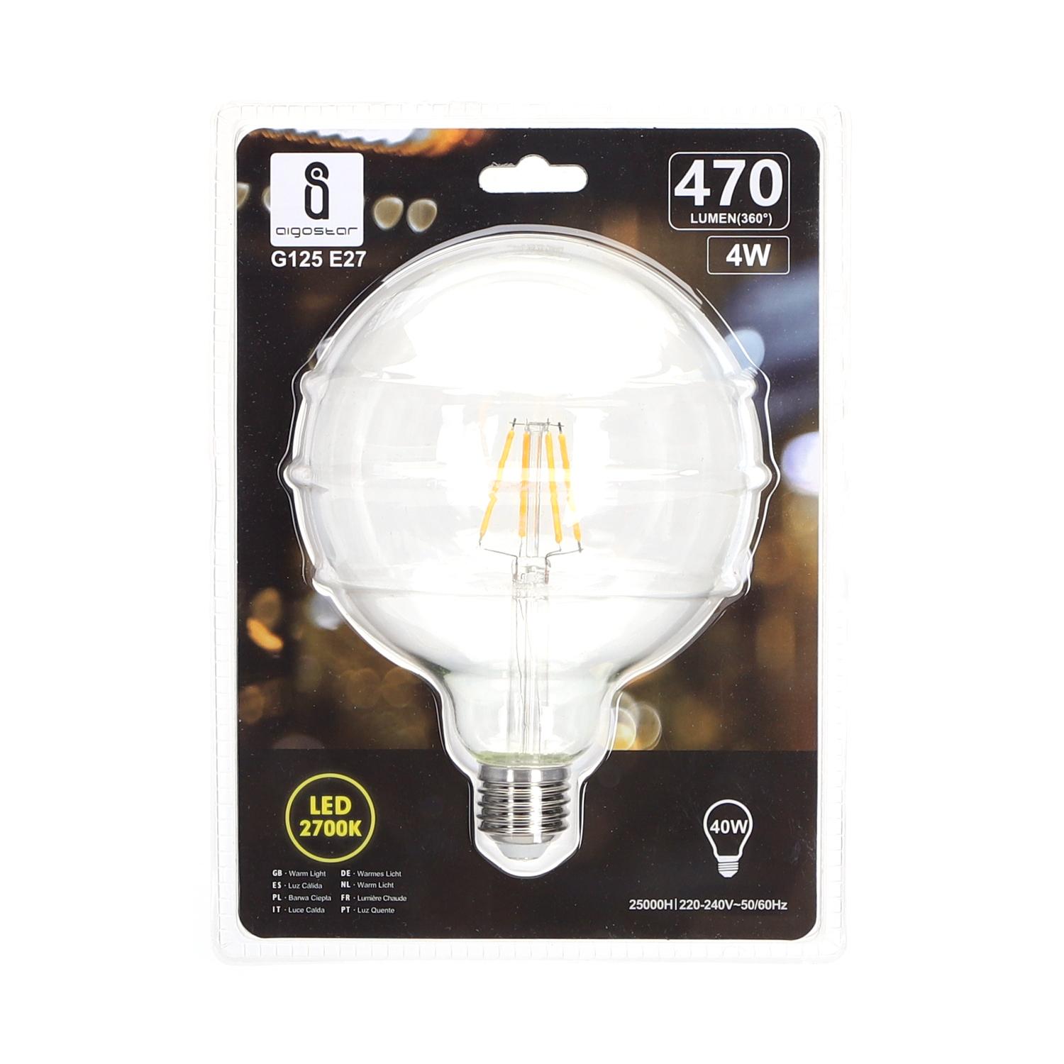 LED Filament Bulb (Clear) G125 E27 4W