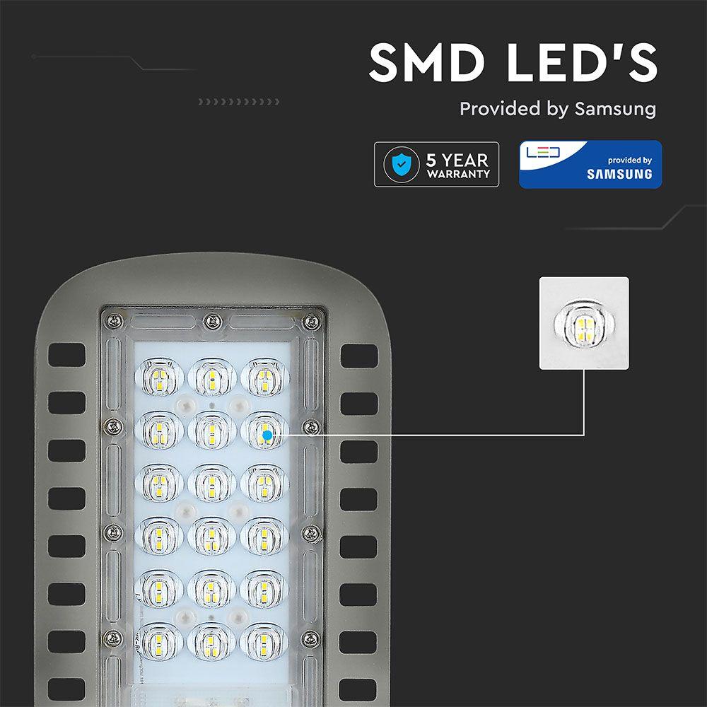 30W Lampa uliczna LED Slim, Chip SAMSUNG, Barwa:4000K, Wydajność: 120lm/w, VTAC, SKU 956