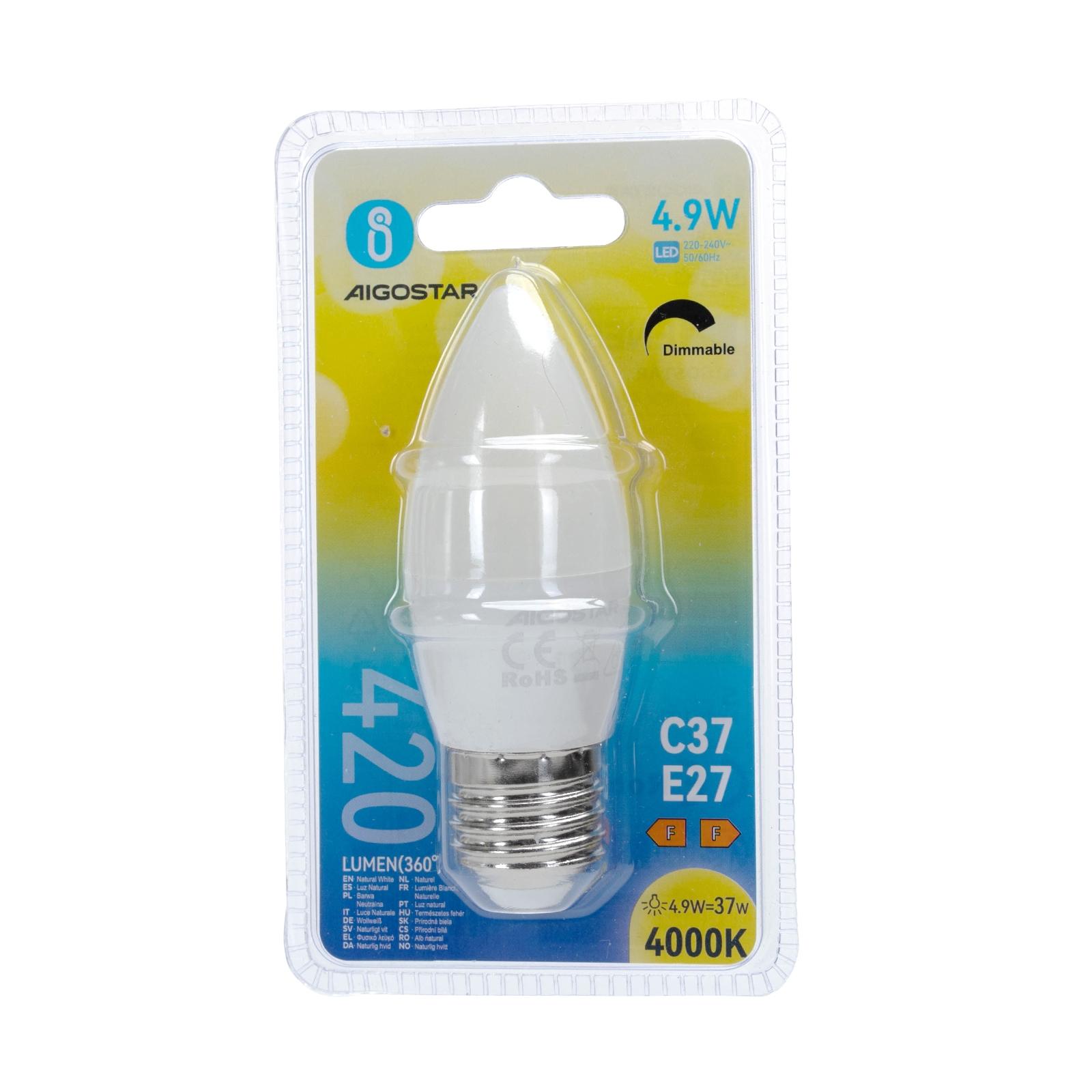 LED dimmable bulb C37 E27 4.9W 4000K