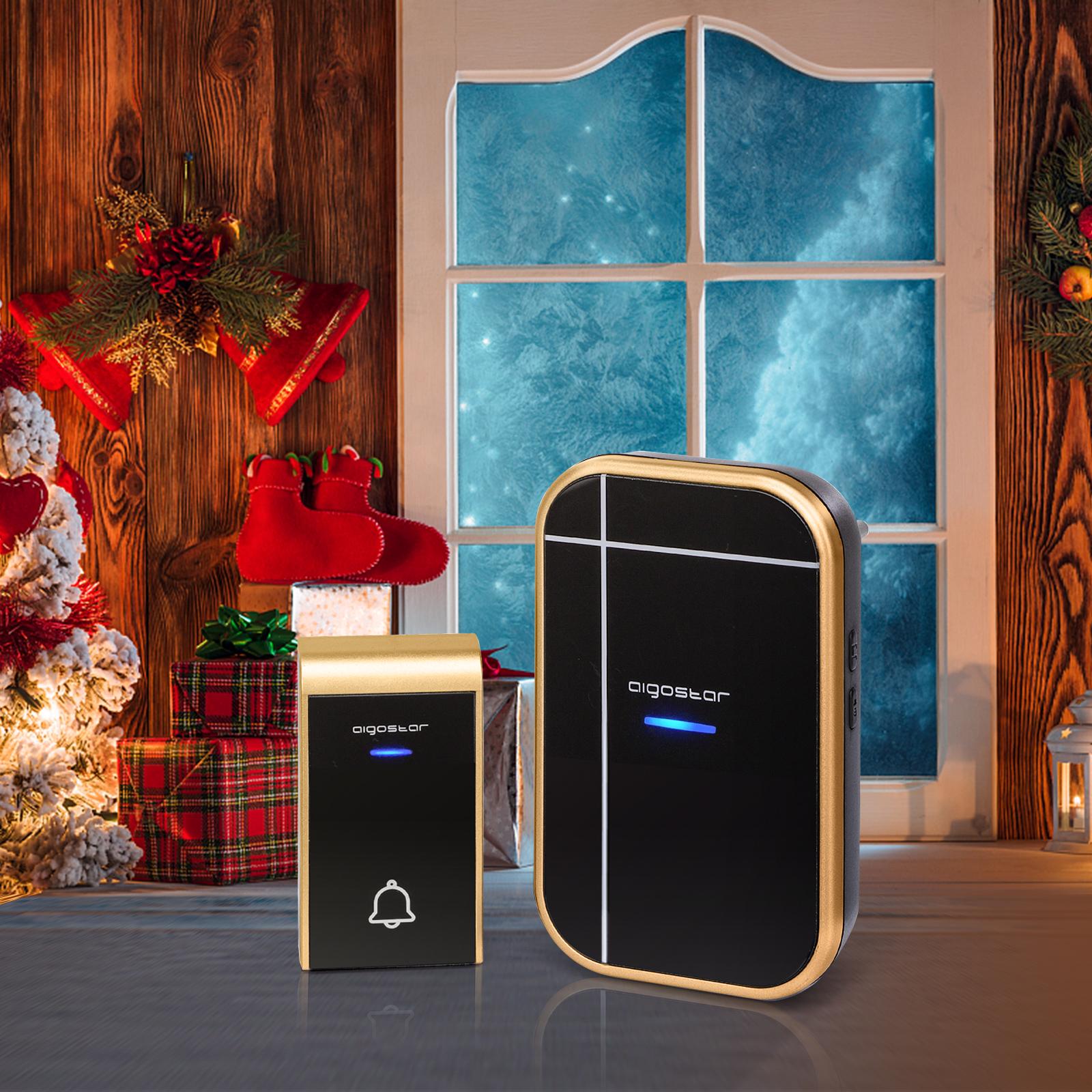 AC Wireless Doorbell Black & Golden