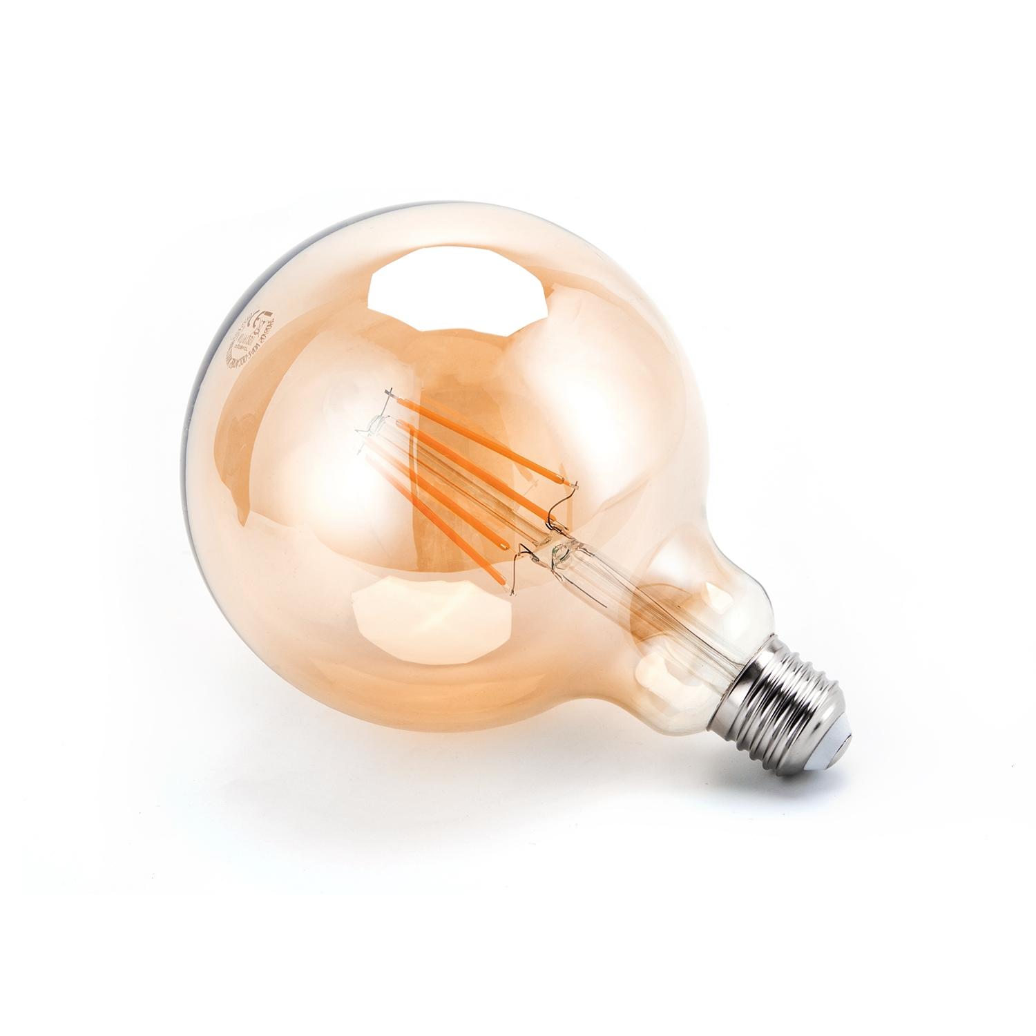 LED Filament Bulb (Amber) G125 E27 8W