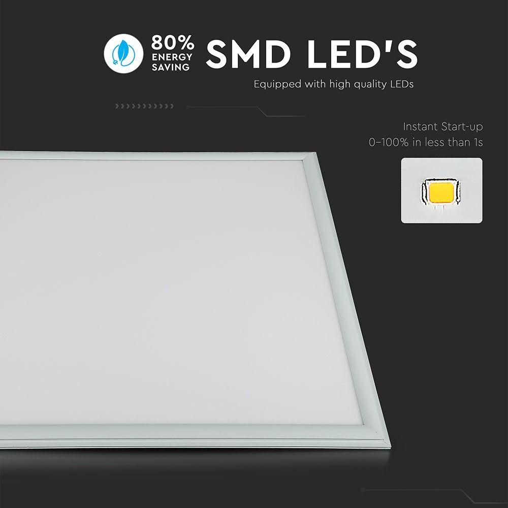 40W Panel LED 600x600mm, Barwa:4000K, Kwadratowa, IP65, 5 Lat gwarancji, Opakowanie: 4 szt., VTAC, SKU 6331