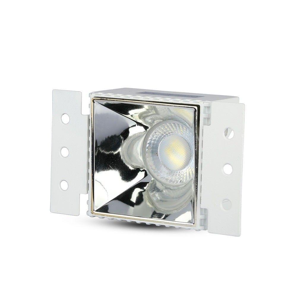 VT-890 GU10 FITTING SQUARE WITH WHITE FRAME+CHROME REFLECTOR