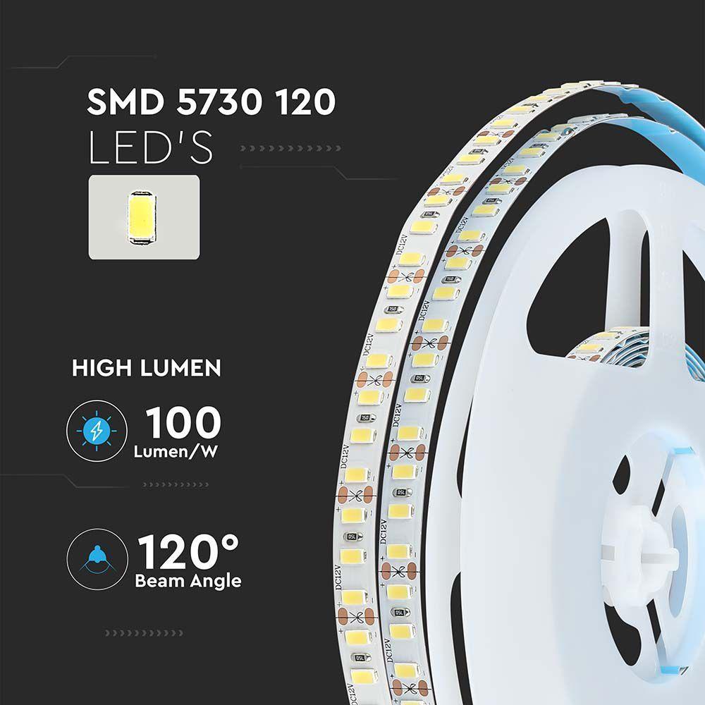 20W Taśma LED, Barwa:6400K, HIGH LUMEN, IP20, Rolka:5m, VTAC, SKU 212161