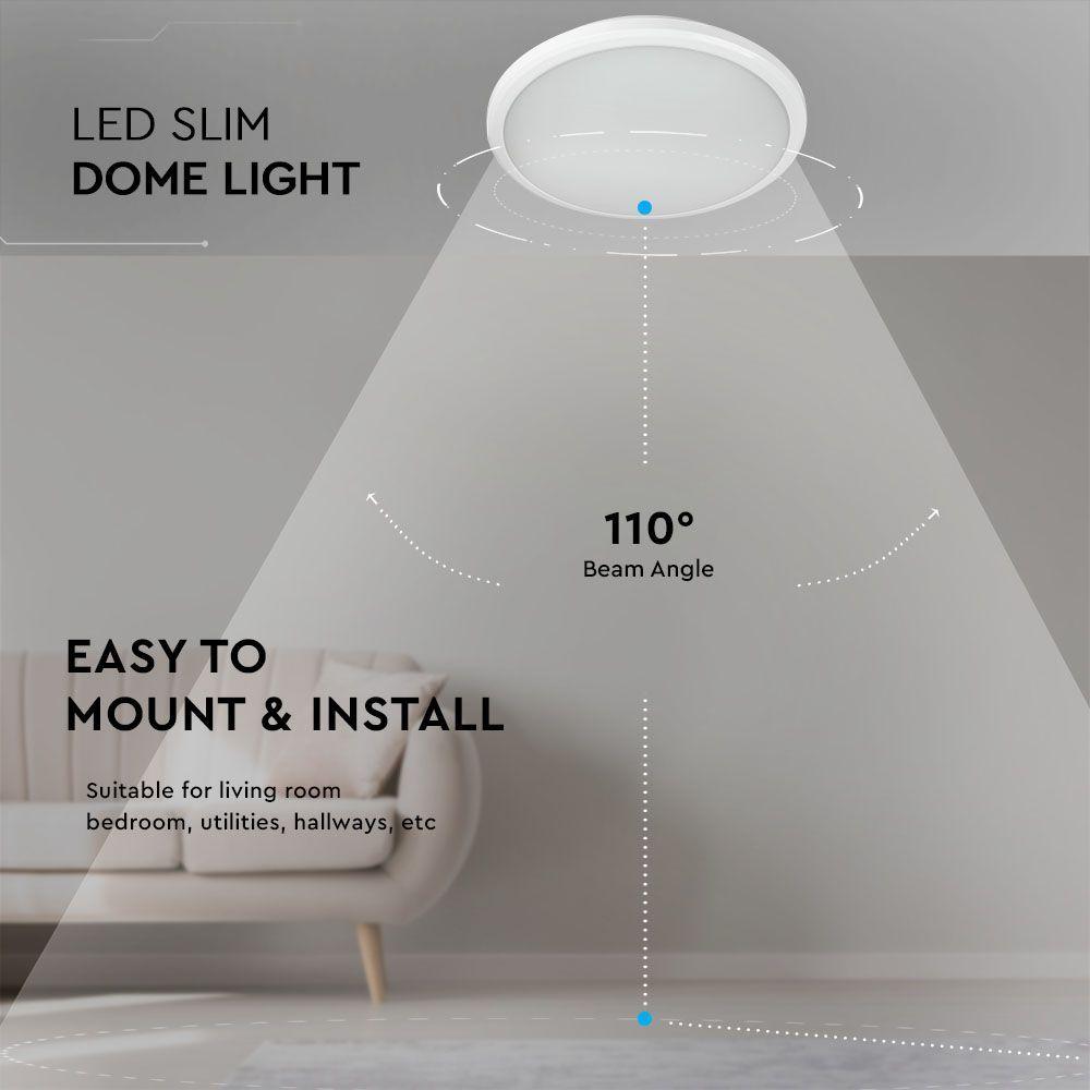 12W Plafon LED slim, Chip SAMSUNG, Barwa:4000K, VTAC, SKU 21820