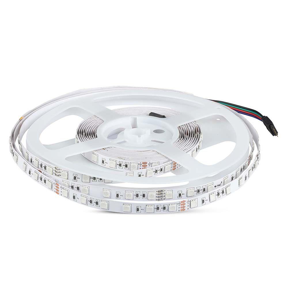 7W Taśma LED, Barwa: RGB, IP20, Zasilanie:24V, Rolka:10m, VTAC, SKU 212592