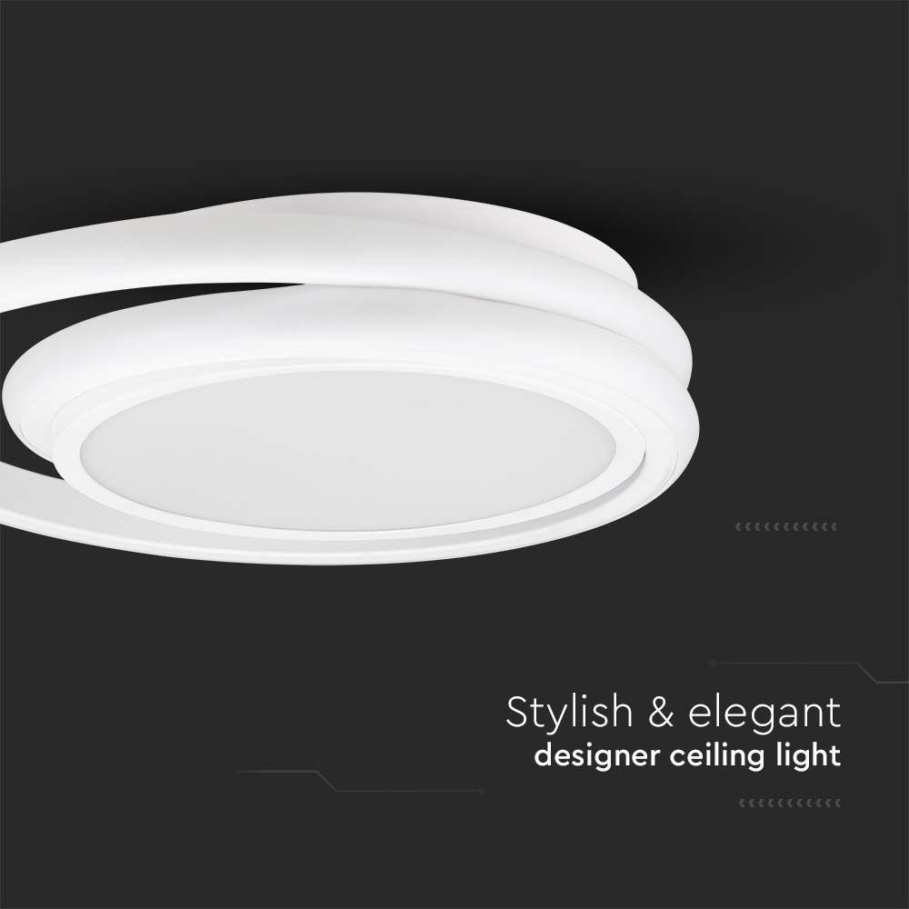 24W Lampa dekoracyjna LED, Barwa: 4000K, Kolor: Biały DOUBLE, Kształt: Okrągły , VTAC, SKU 6995