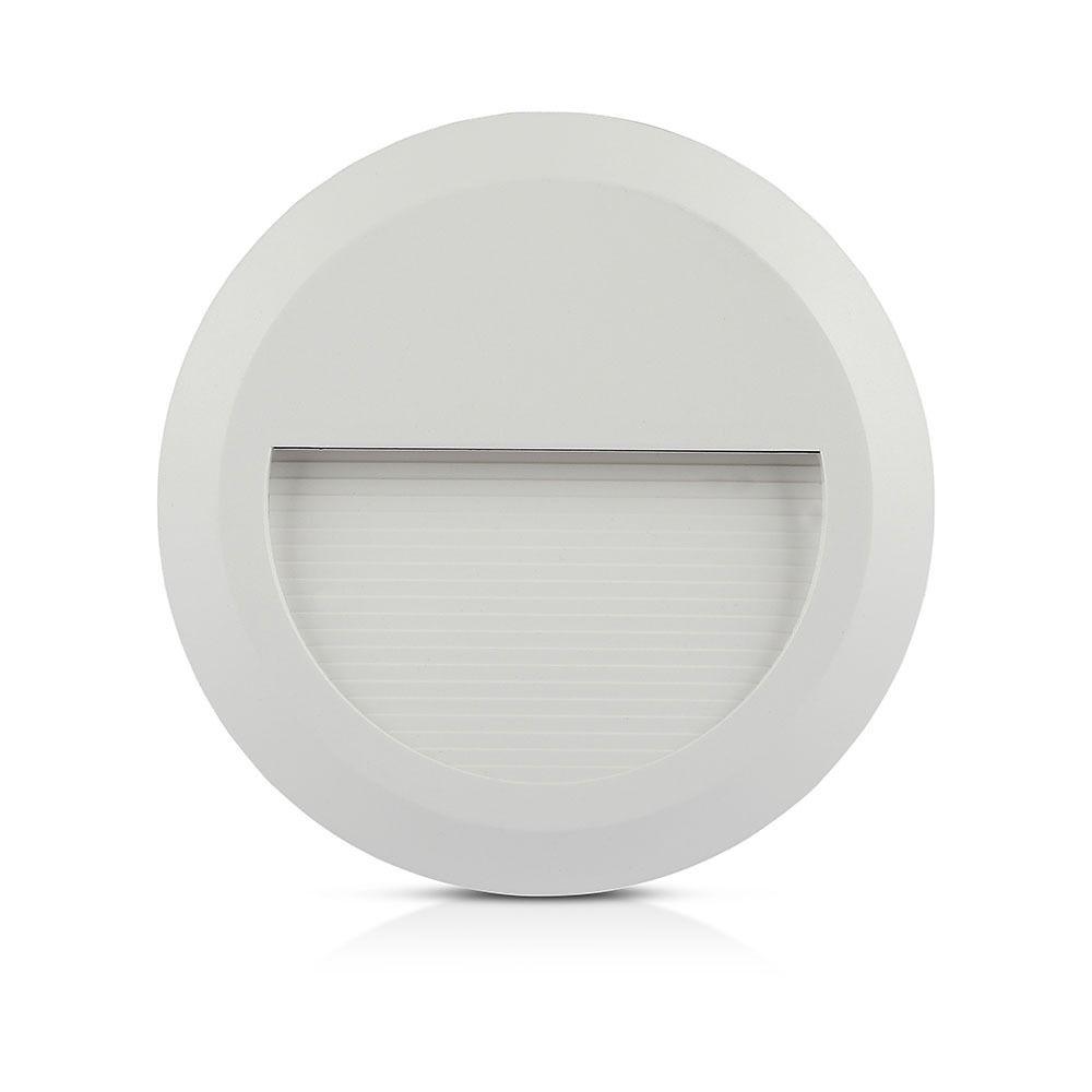 VT-1142 2W LED STEP LIGHT 4000K WHITE BODY ROUND