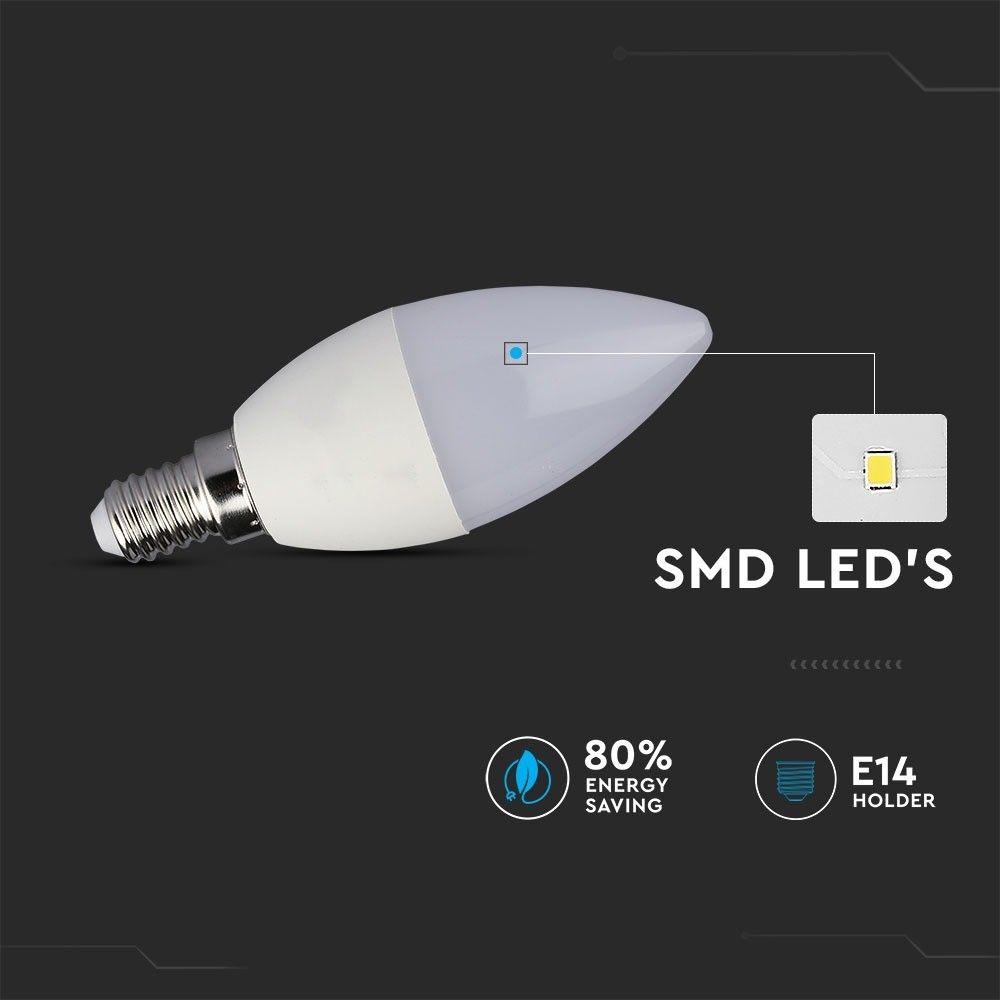 VT-2214 3.5W CANDLE BULB (RF CONTROL - DIMMABLE) RGB+4000K DIMMABLE E14