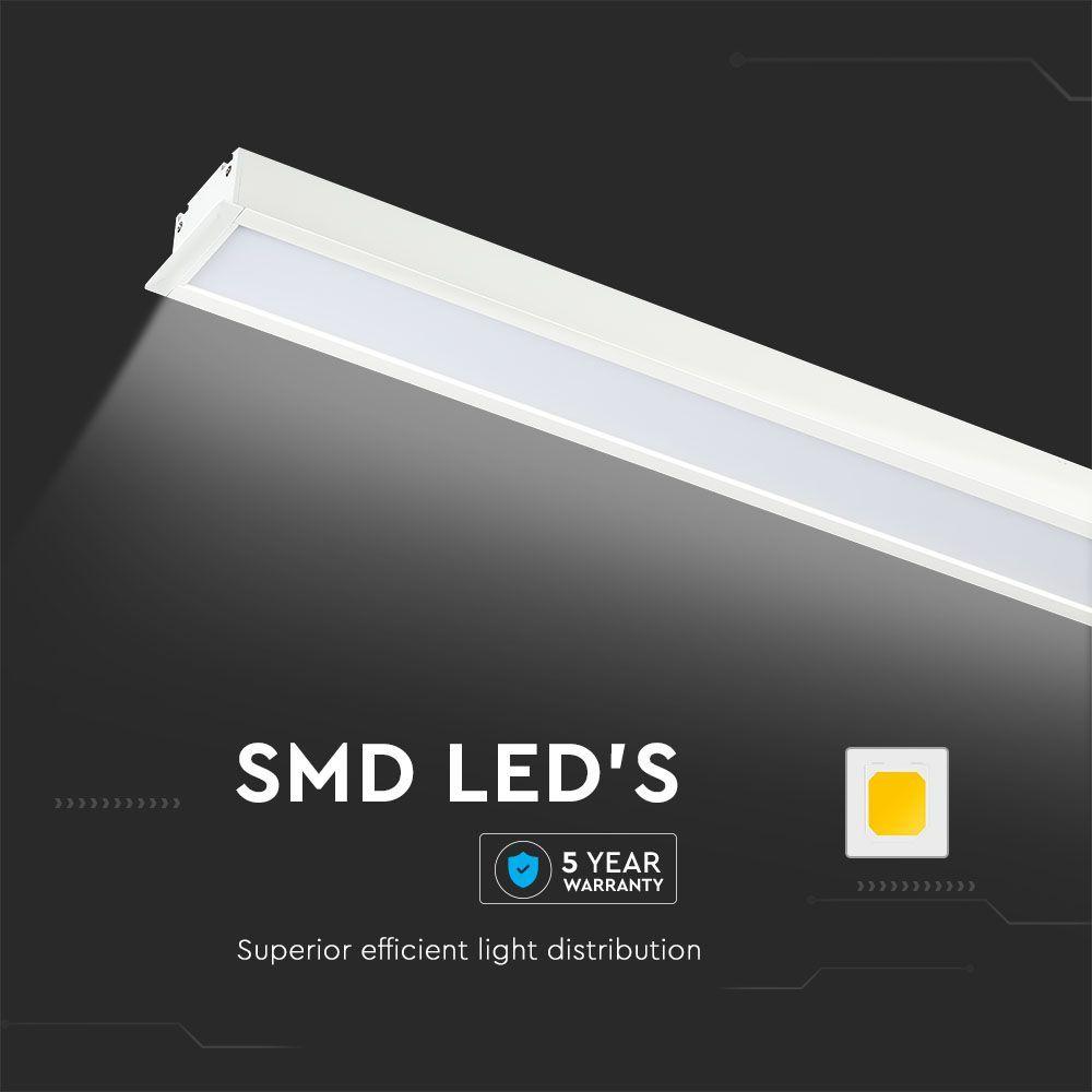 VT-7-41 40W LED LINEAR RECESSED LIGHT SAMSUNG CHIP 4000K 5YRS WTY WHITE BODY