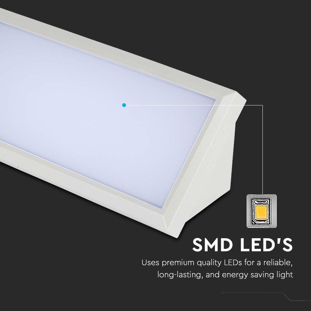 12W Lampa ścienna LED, Ukośna, Barwa:4000K, Obudowa: Biała, VTAC, SKU 6814