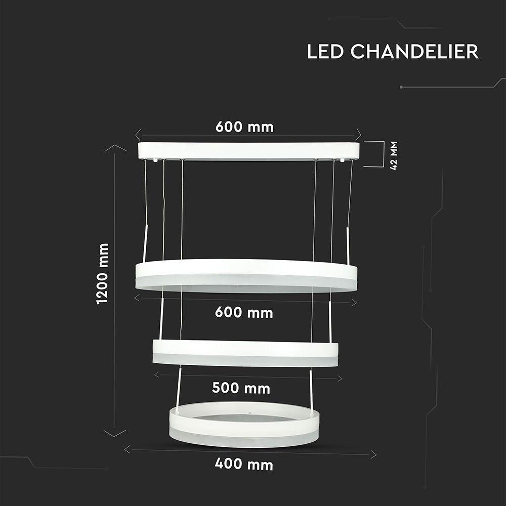 VT-82-3D 92W SOFT LIGHT CHANDELIER 3000K,WHITE,DIMMABLE