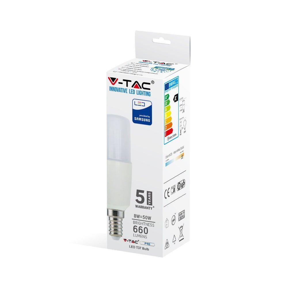 VT-248 8W T37 PLASTIC BULB-SAMSUNG CHIP 4000K E14