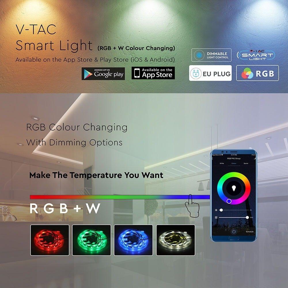 VT-5050 60 10W/M LED STRIP KIT(EU PLUG)COMPATIBLE WITH ALEXA & GOOGLE HOME RGB+W IP20- (5M/ROLL)