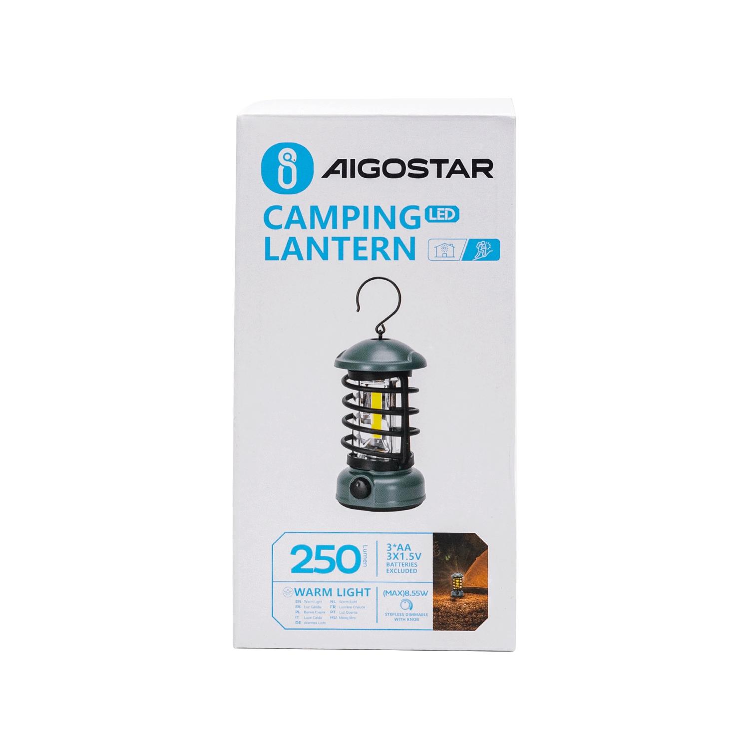 Camping lantern dimmable with knob 3AA batteries