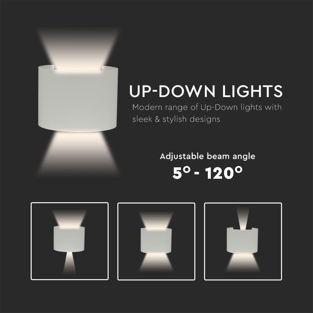 VT-756 6W LED UP-DOWN WALL LIGHT WITH BRIDGELUX CHIP 4000K GREY ROUND