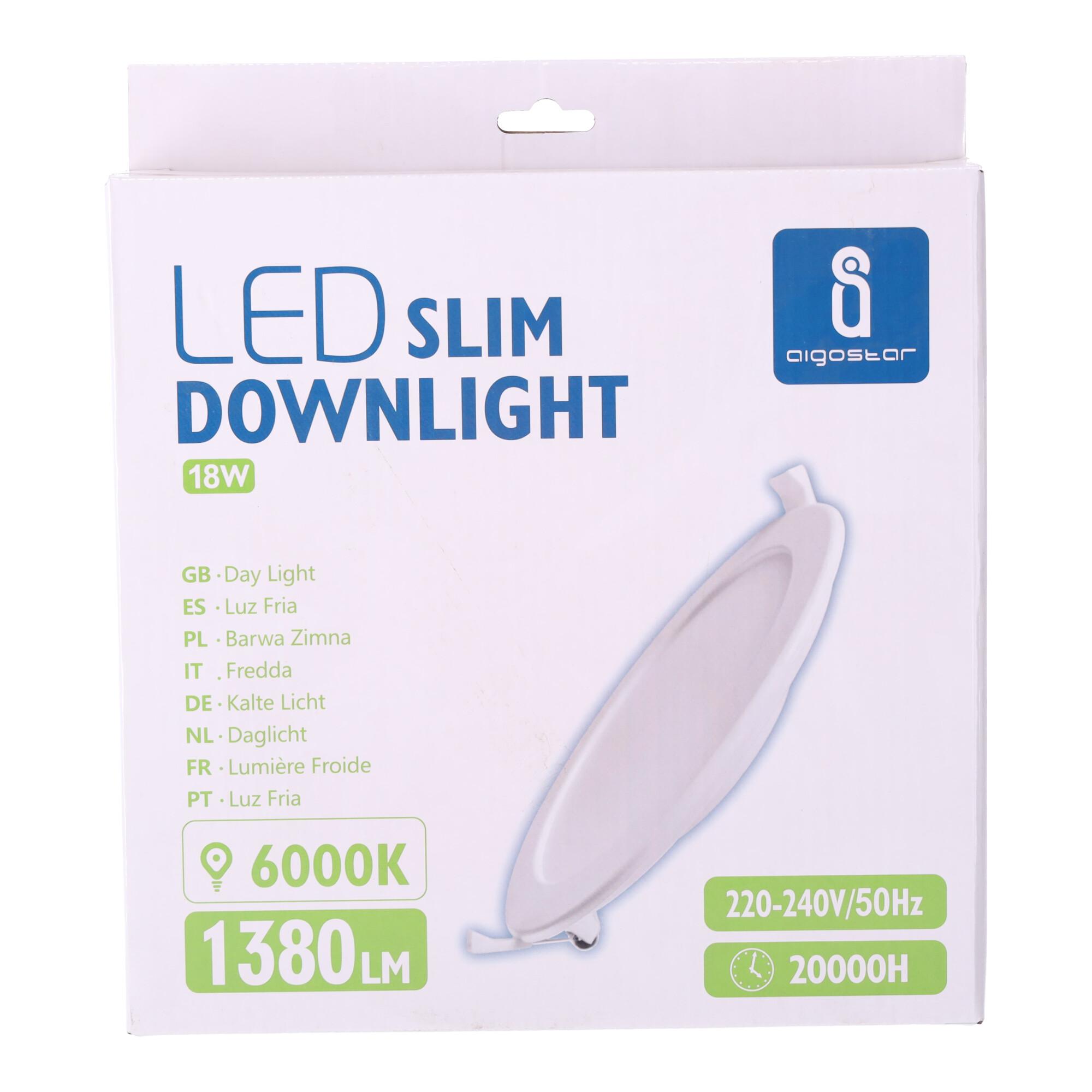 E6 LED Ultra-thin Flush-mounted Round Downlight 18W White Light