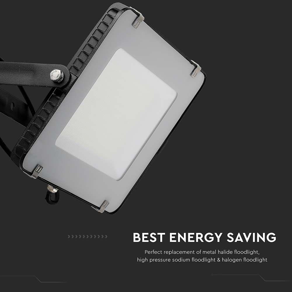 VT-156 150W SMD FLOODLIGHT SAMSUNG CHIP 6500K BLACK BODY GREY GLASS