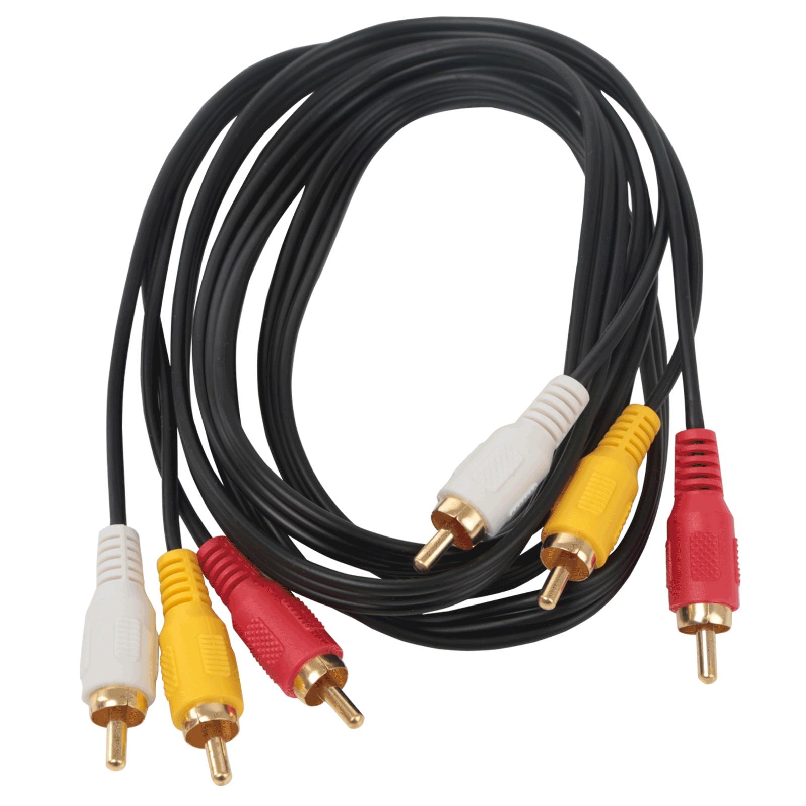 Kabel audio 3RCA/3RCA 1,5 m czarny