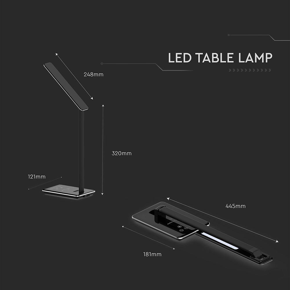 VT-7405 4W LED TABLE LAMP WIRELESS CHARGER 3000K-6500K BLACK