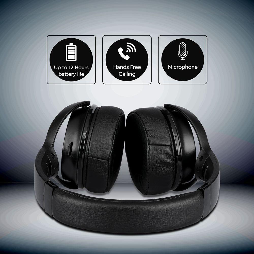 VT-6322 BLUETOOTH WIRELESS HEADPHONE WITH ROTATABLE HEAD-500mah-BLACK