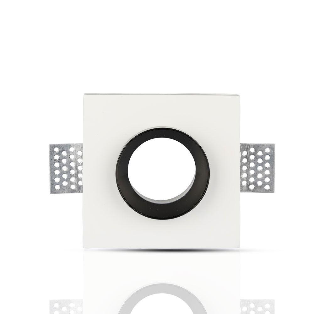 VT-866 GU10 WHITE GYPSUM (RECESSED) WITH BLACK METAL-SQUARE