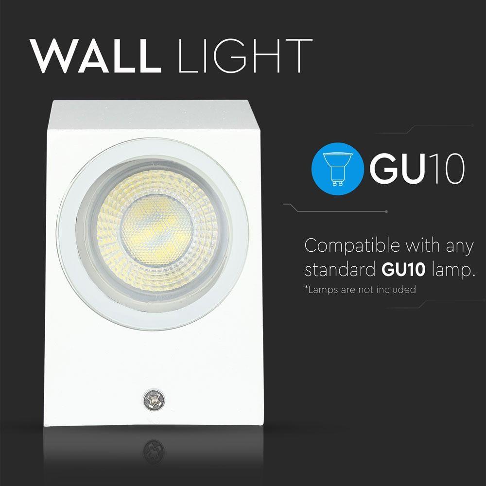 VT-7652 2 WAY GU10 WALL FITTING(UP-DOWN) SQUARE-WHITE BODY, IP44