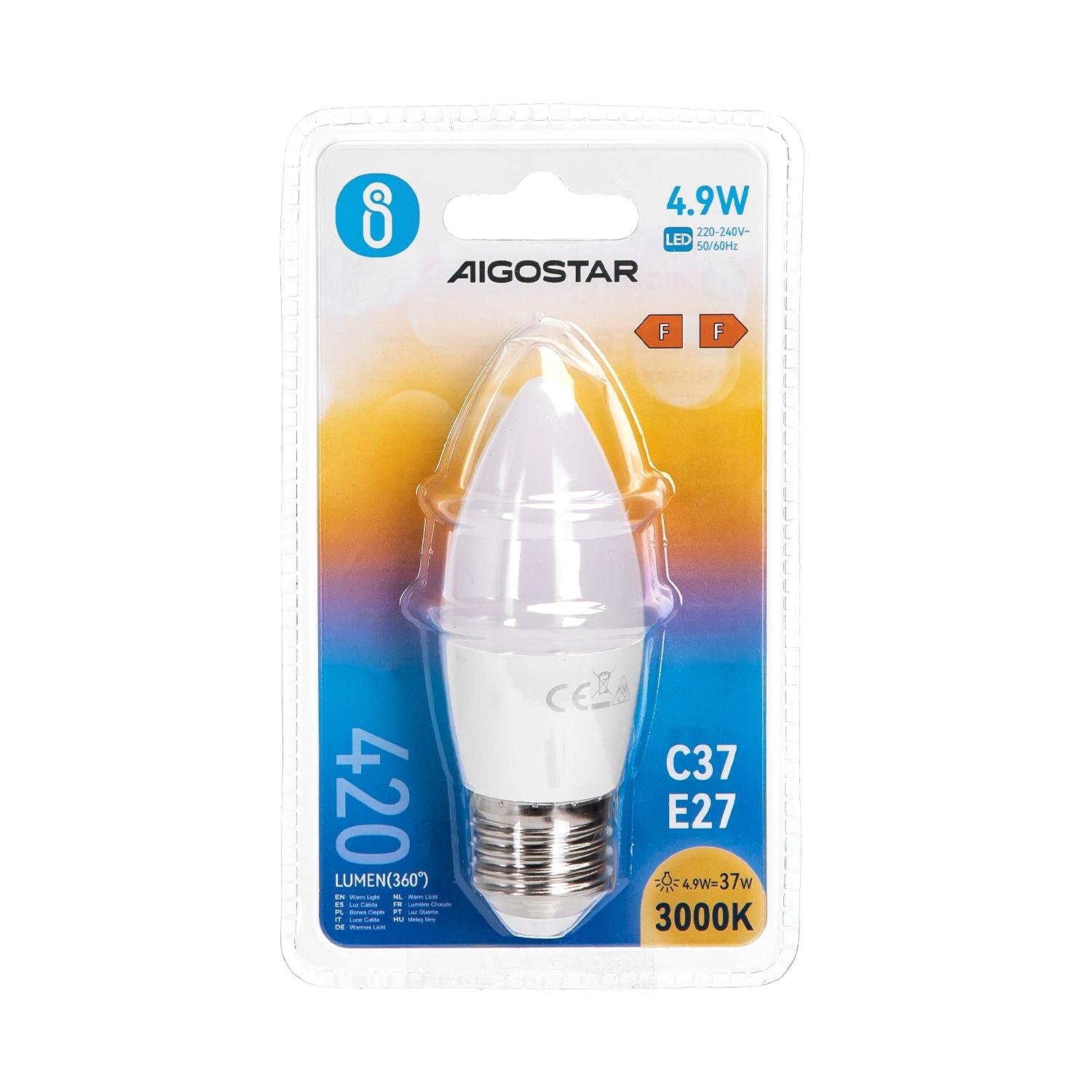 LED E27 4.9W C37