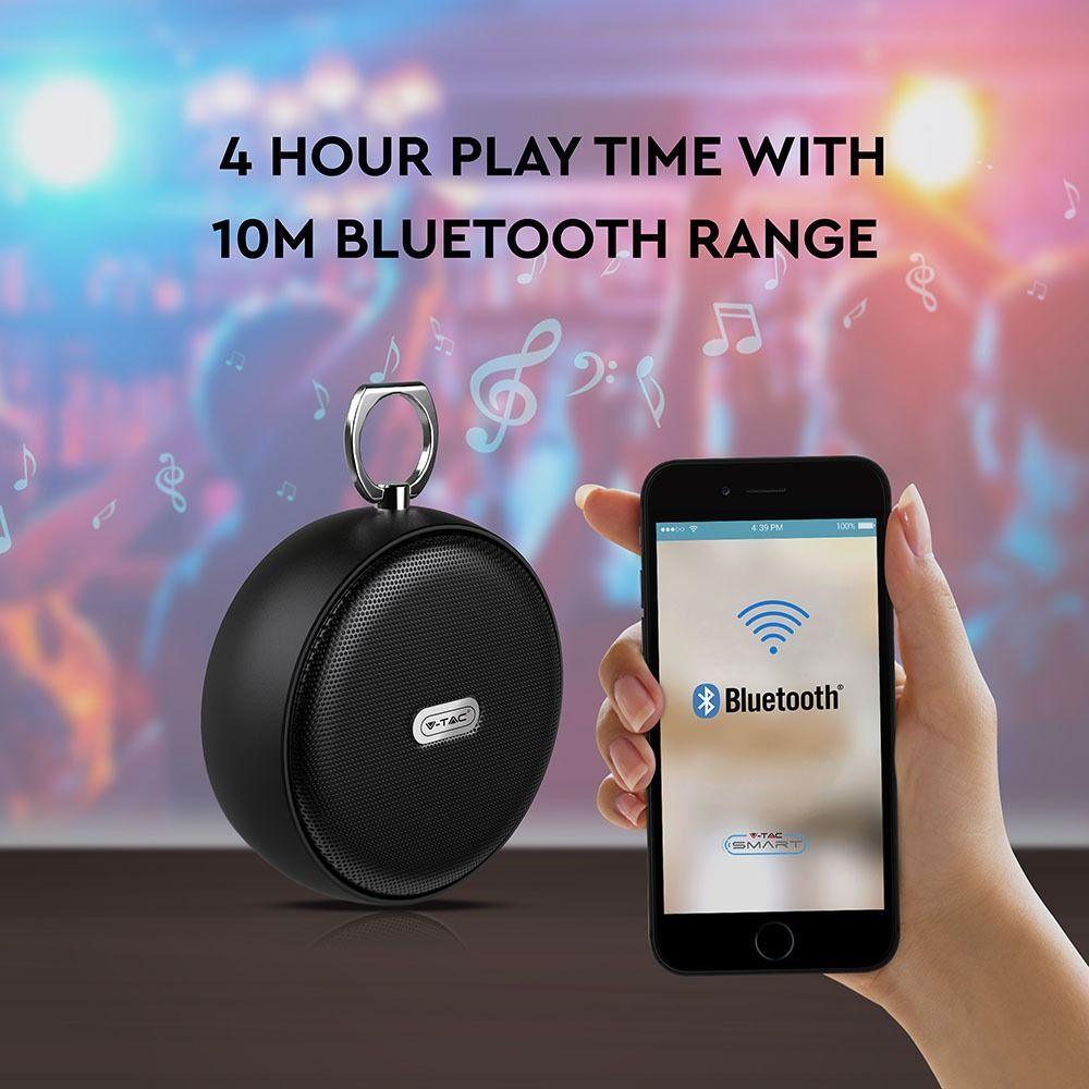 Głośnik bluetooth z funkcją TWS, Obudowa: metal/AUX/USB/Slot MICRO SD/800mAh, Czarny, VTAC, SKU 7718