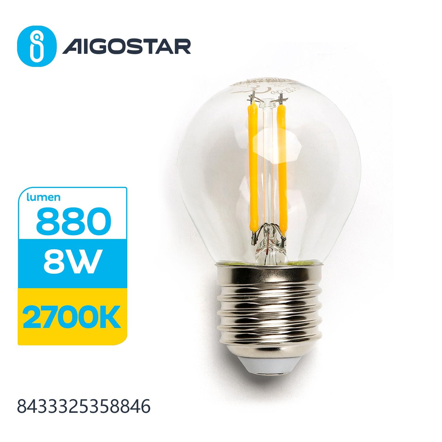 LED Filament Bulb (Clear) G45 E27 8W