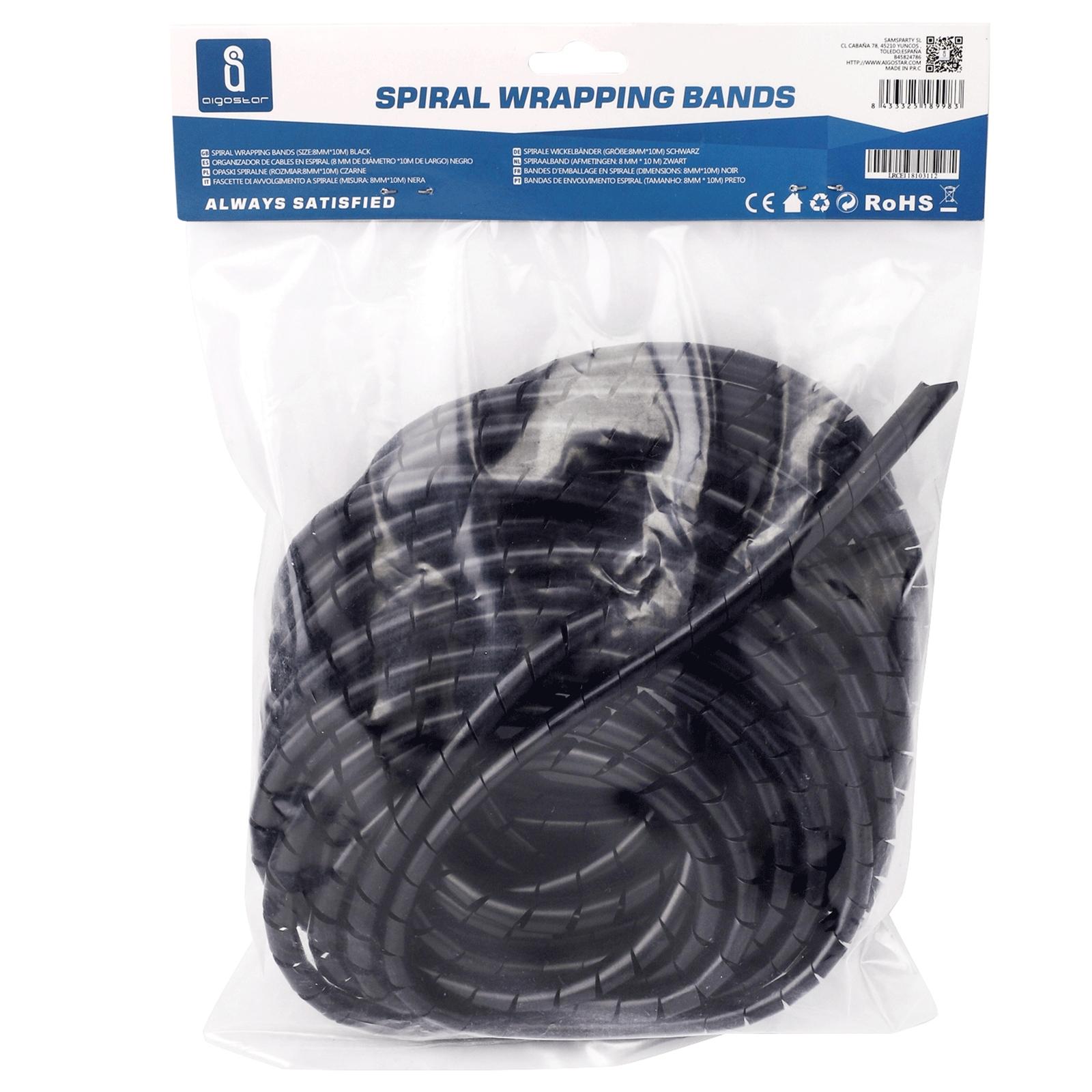 Spiral Wrapping Bands 8mm*10m Black