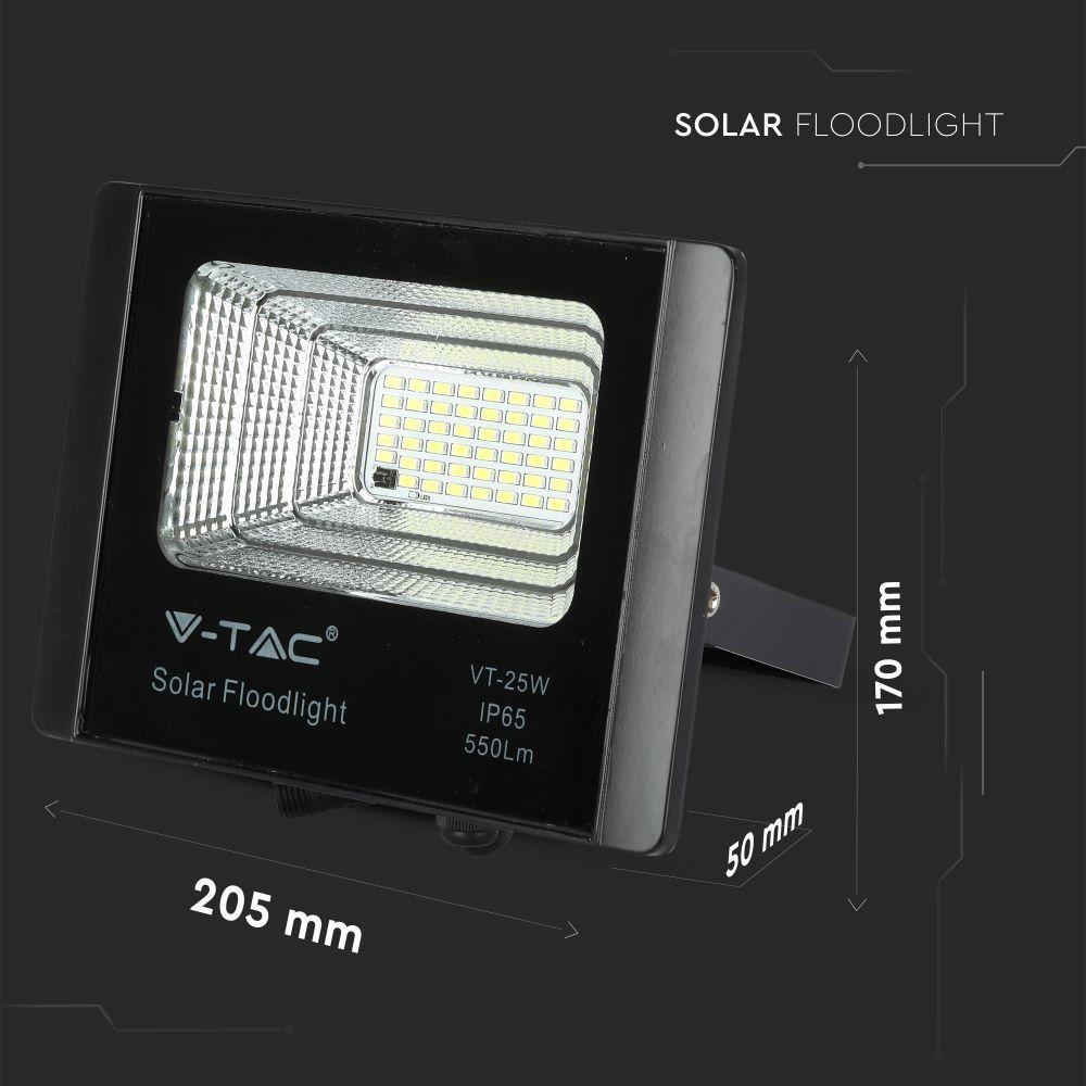 Naświetlacz solarny LED, Barwa:6000K, VTAC, SKU 94006