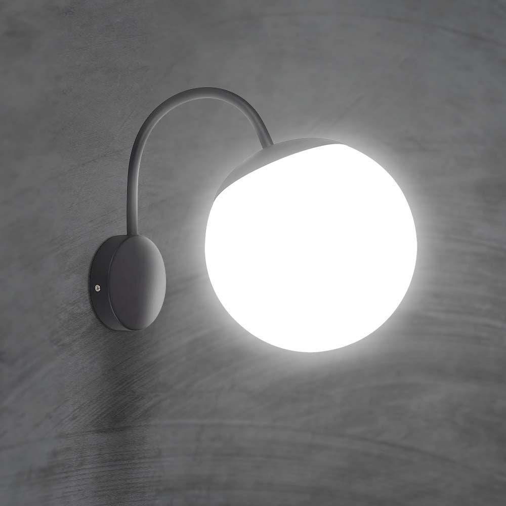 Lampa Ścienna LED, Trzonek: E27, Kula, Kolor: Czarna      , VTAC, SKU 11823