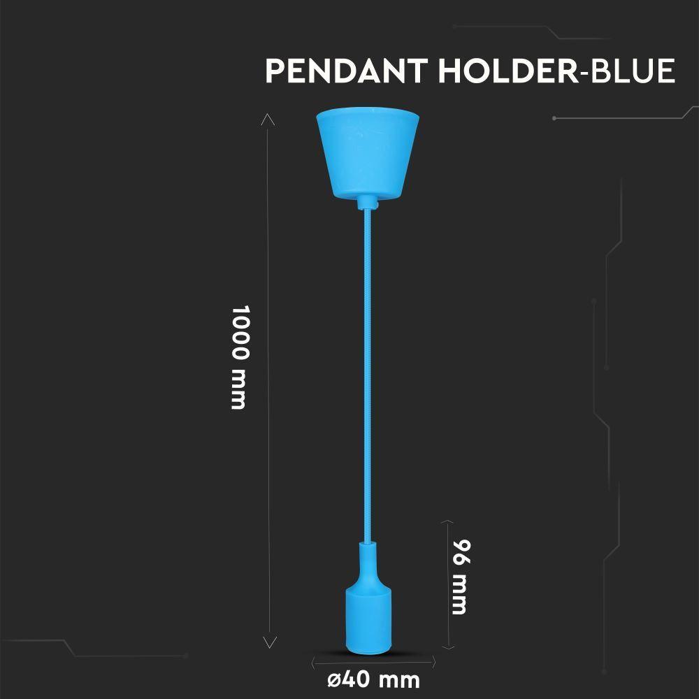 VT-7228 E27 SILICONE PENDANT HOLDER-BLUE