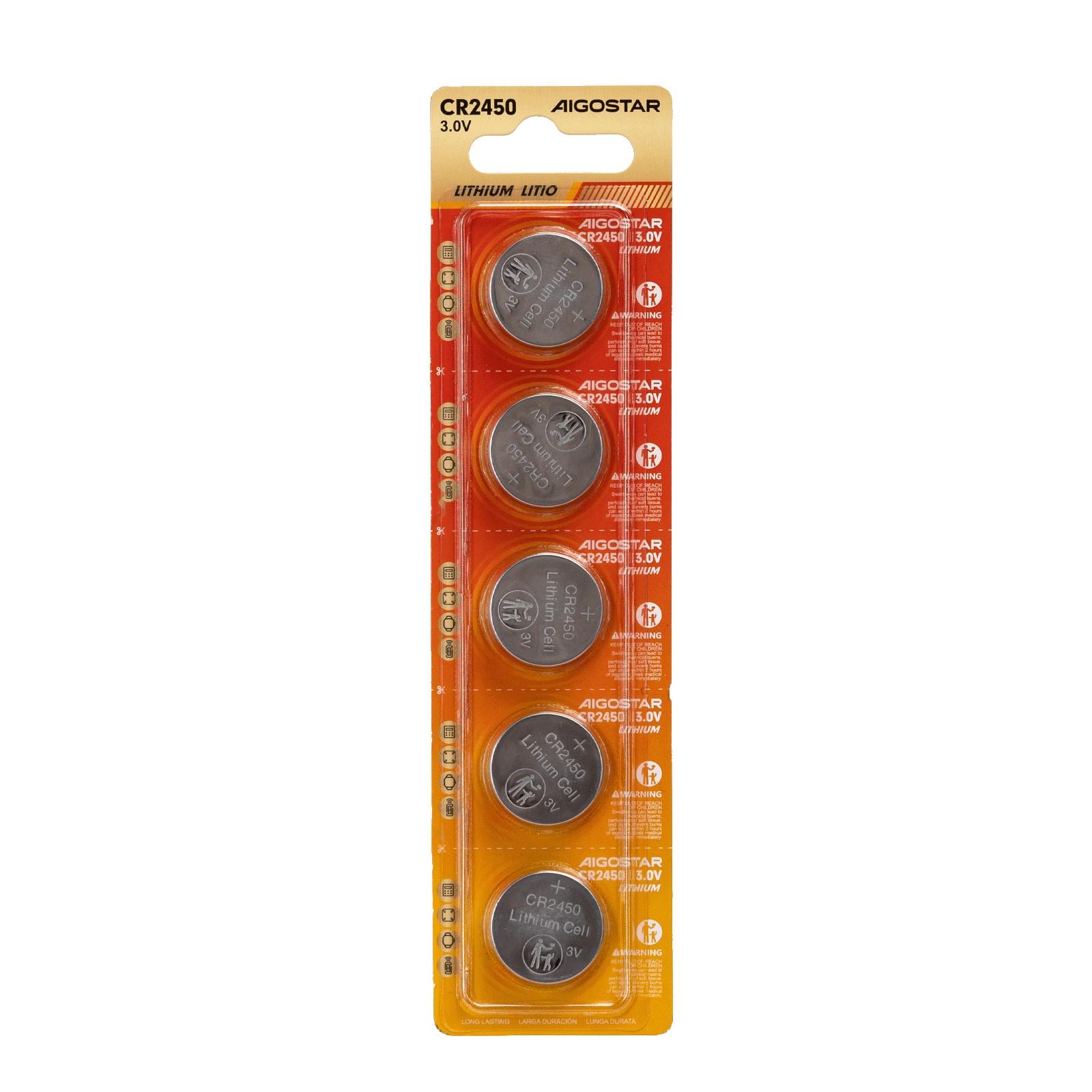 Coin cell batteries CR2450 3.0V 5pcs