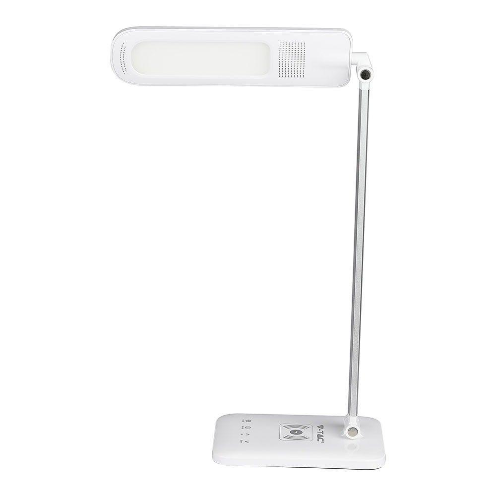 7W Lampka biurkowa LED z ładowarką indukcyjną, Barwa:3w1, Obudowa: Biały, VTAC, SKU 8519