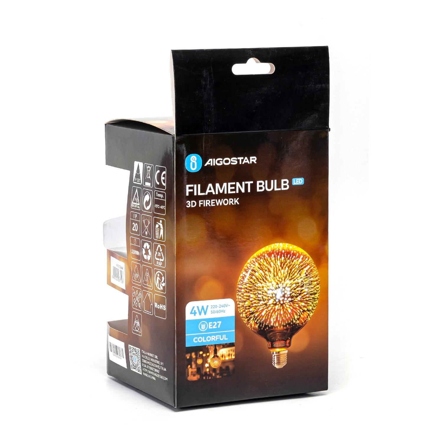 LED Filament Bulb (3D Firework) E27 4W