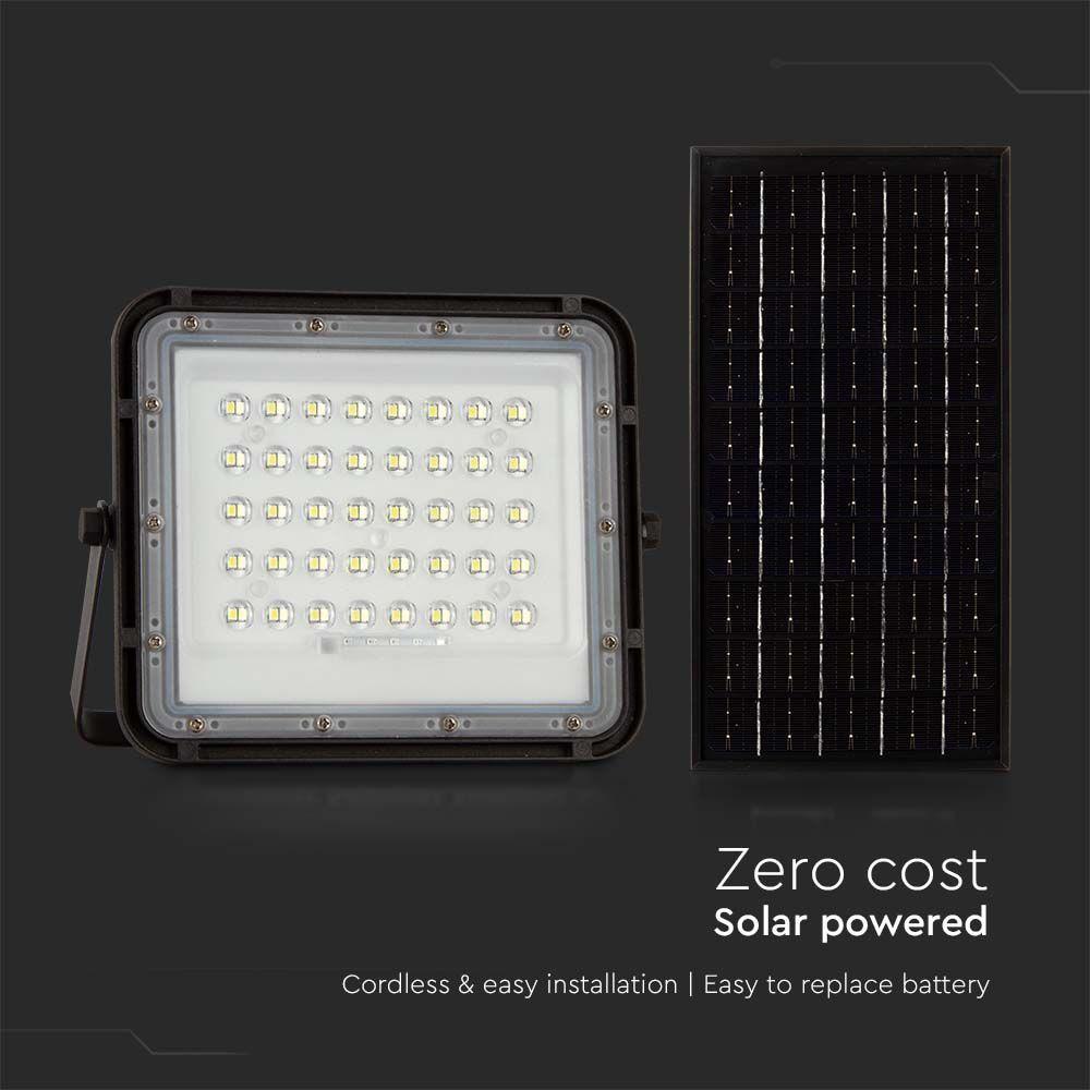 VT 80W LED SOLAR FLOODLIGHT 4000K 6000 mAh BATTERY 3M CABLE SMART IR REMOTE FAST CHARGE