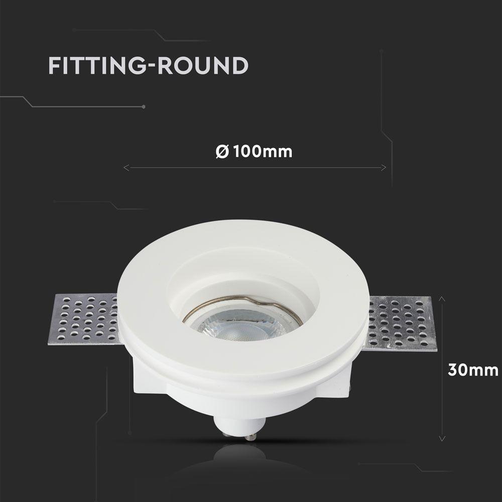 VT-771 GU10 GYPSUM FITTING ROUND-WHITE