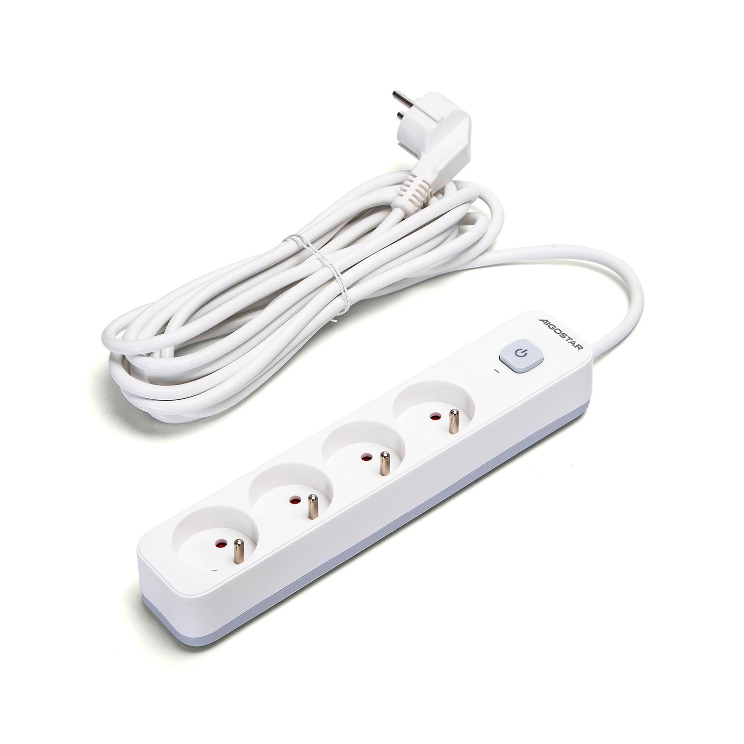 Power strips 4-way 5m H05VV-F 3G1.0m㎡ White and Gray