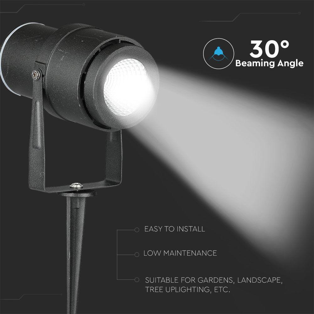 12W Oprawa ogrodowa SPIKE, Barwa:4000K, Obudowa: Czarny , VTAC, SKU 7545