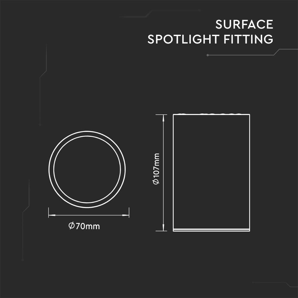 VT-802 SURFACE MOUNTED GU10 FITTING WHITE