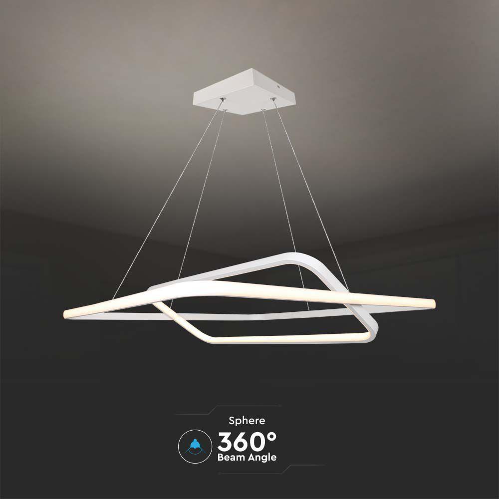 50W Metalowa lampa wisząca LED 600x600xH1200MM 4000K, Obudowa: Biała TRIAC, Ściemniana,     , VTAC, SKU 14989