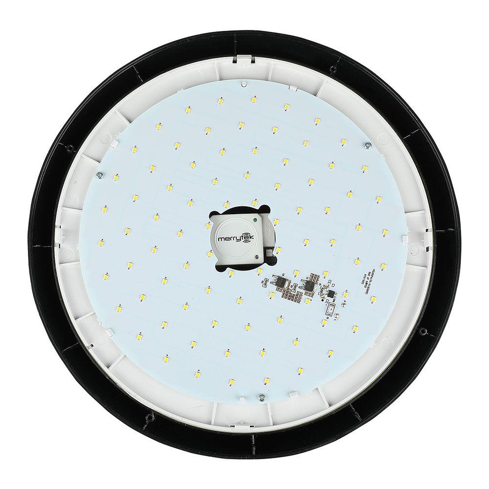 VT-8008 12W FULL ROUND MICROWAVE SENSOR LIGHTS 3000K IP54 BLACK BODY