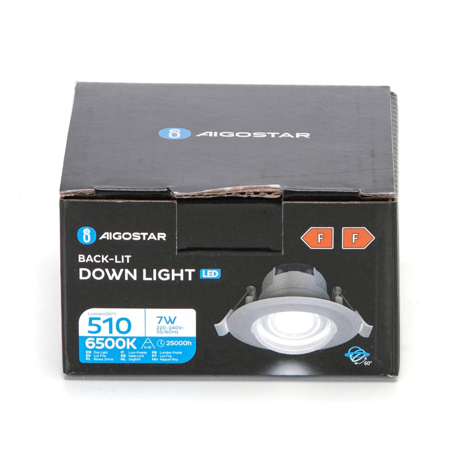 Okrągły downlight podtynkowy LED z regulowanym kątem 7W Światło białe