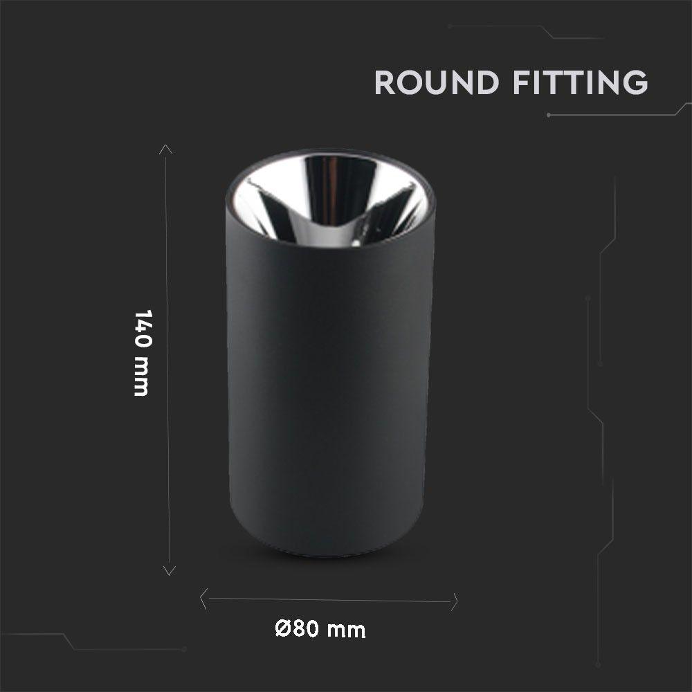 VT-882 GU10 FITTING ROUND BLACK +CHROME